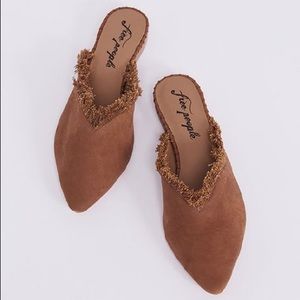 Free People tan Newport Mule Flats